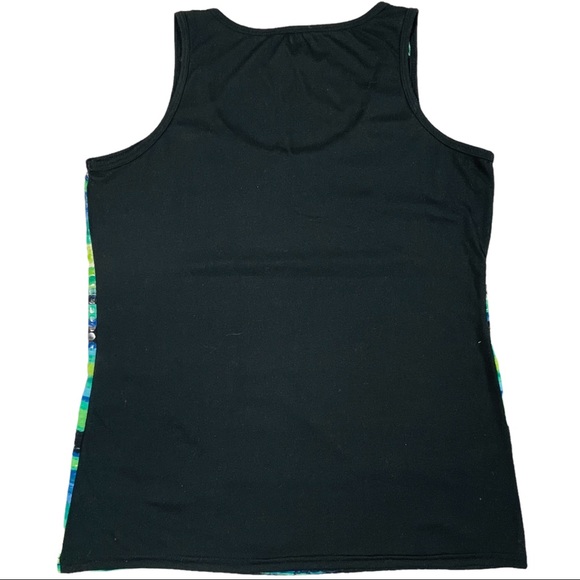Copper Key size large blue & green striped tank top with shiny dots on front - Picture 4 of 8